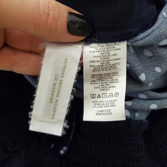 LOFT | Blue Polka-dot Ankle Crop Jumpsuit with Pockets - Picture 11 of 11